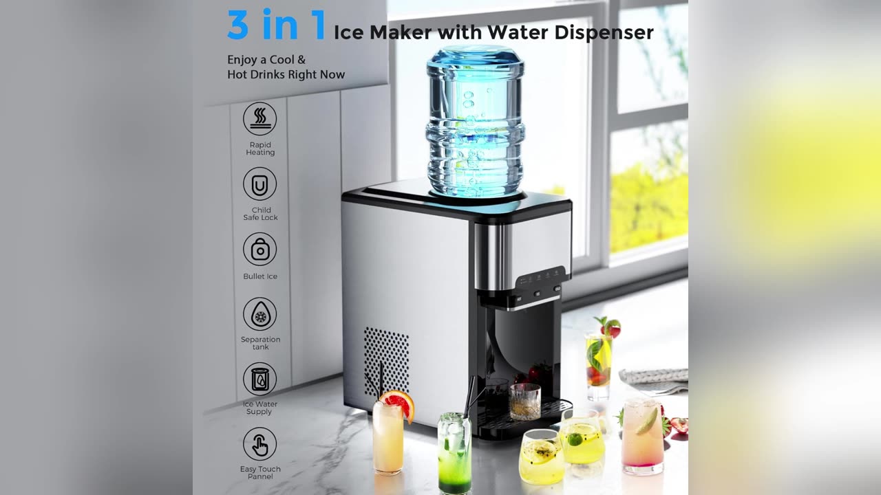 Ice Maker Machine Countertop, 3 in 1 Portable Ice Maker