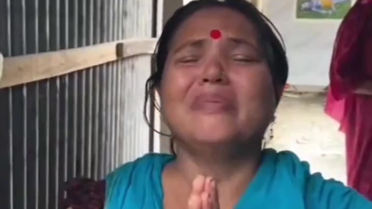 Hindu Woman Crying As Muslims Destroy Her Village