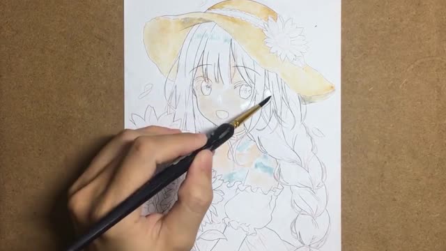 The Painting Process Of Sunflower Girl