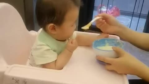 Delicious food that cute baby can't refuse