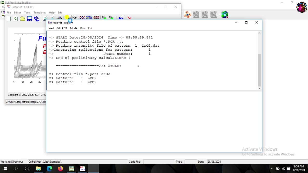 Rietveld Refinement of ZrO2 material using FullProf software