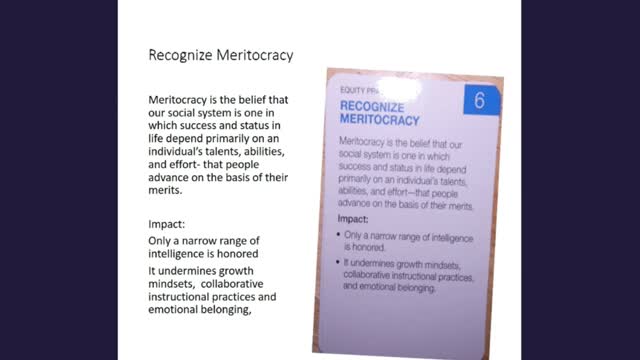Equality teaching aka CRT training
