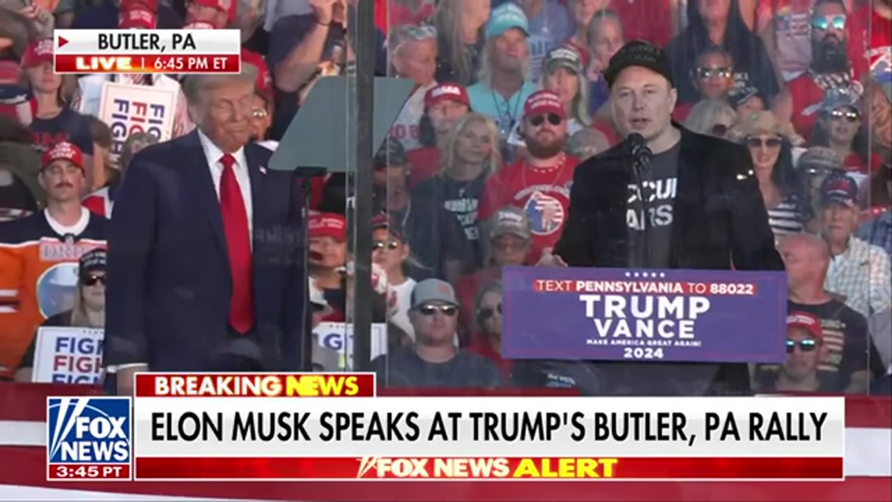 Elon Musk joins Trump onstage at Butler rally