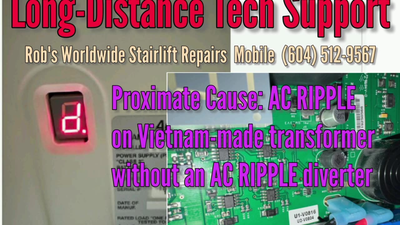 Acorn 180 stairlift Small-D errorcode fault display repair fix by long-distance tech support