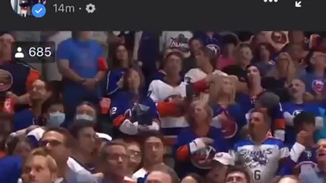 Nation Anthem sung proudly by entire hockey crowd