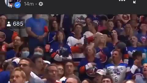 Nation Anthem sung proudly by entire hockey crowd