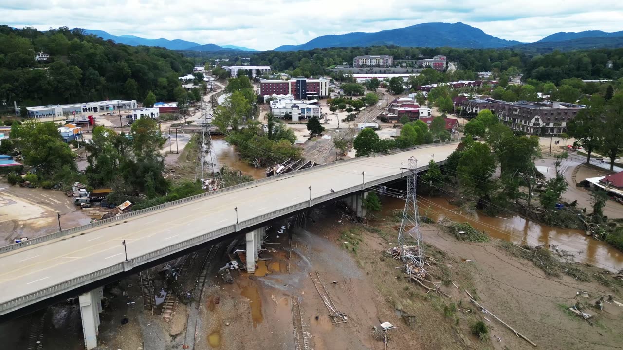 Hurricane Helene Destruction in Asheville, North Carolina