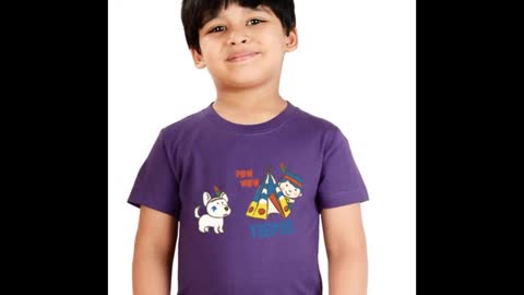 Kids Cotton Funny Graphic Red Colour T Shirts