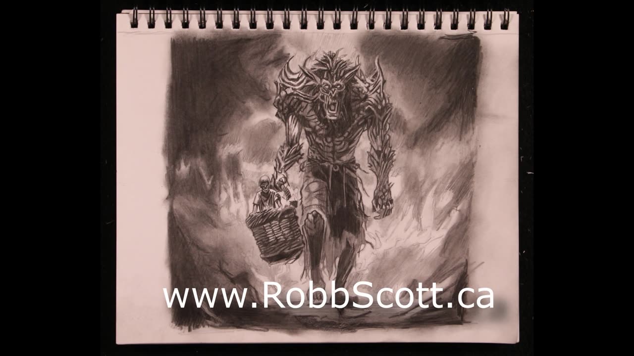 Daily Art Sketch: "To Hell in a Handbasket" by artist Robb Scott