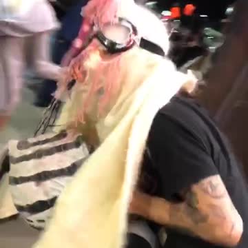 Crazy dressed people in streets