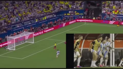 Messi emotional reaction to Lautaro Martinez winning goal against Colombia