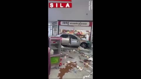 Shock moment as car ploughs into busy Melbourne shopping Centre.