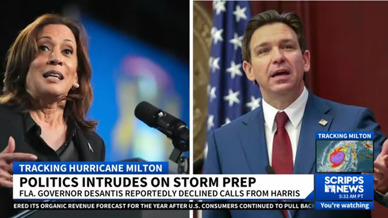 DeSantis reportedly declined Harris' calls concerning disaster aid for Florida