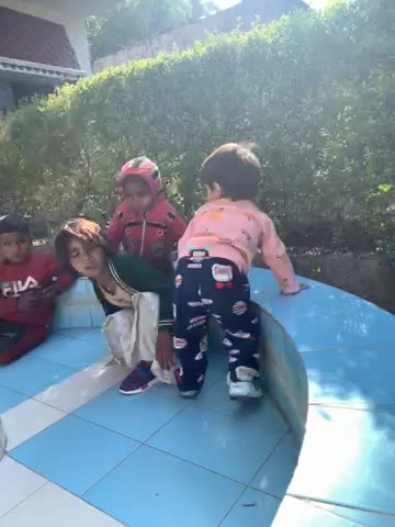 Playing baby with child