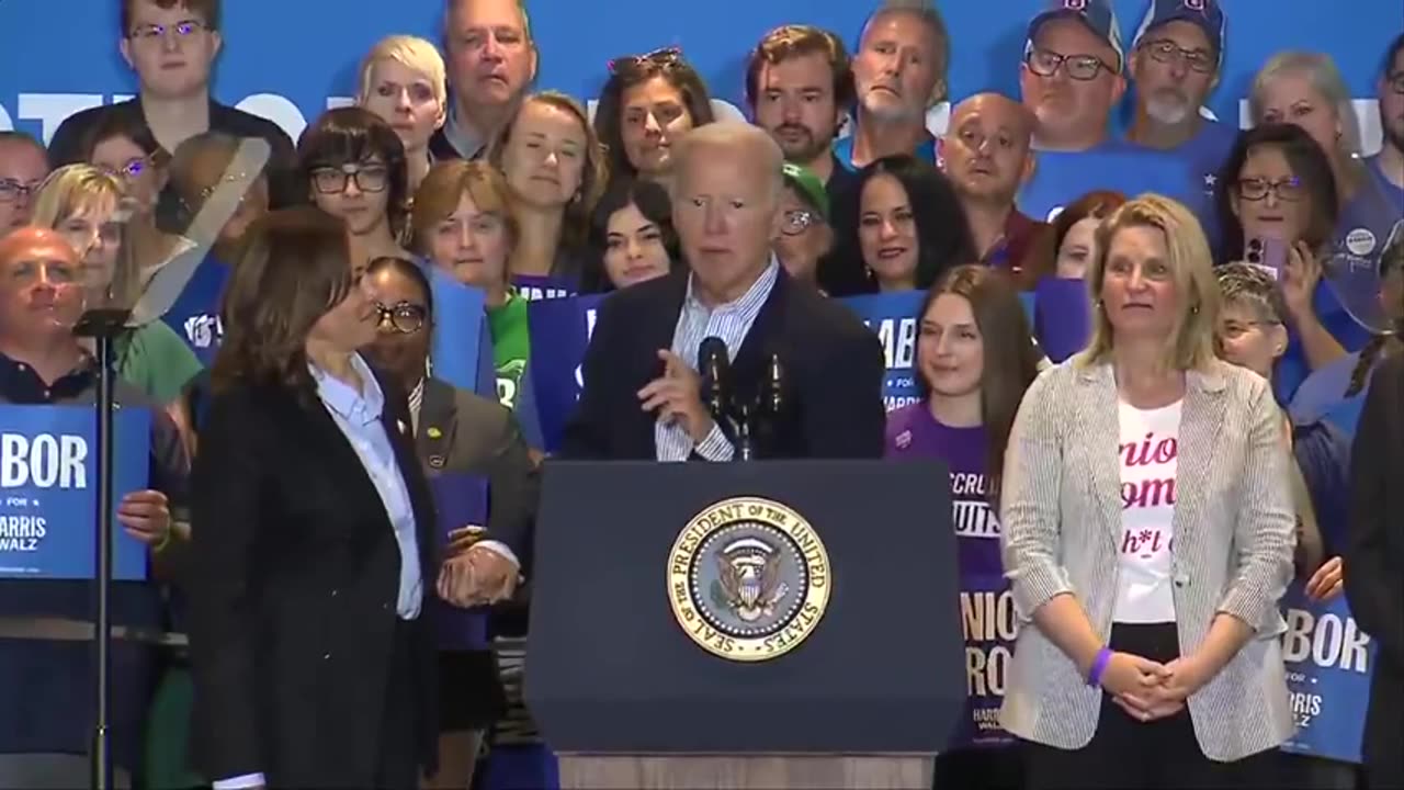 Cognitively impaired Joe Biden says that Kamala "has the backbone of a ramrod