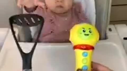 Baby chooses old stuff