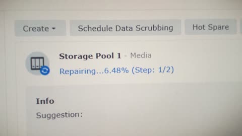 Synology NAS DS418 Reboot Shutdown Loss Lose Power Electricity During Storage Pool Repair Repairing