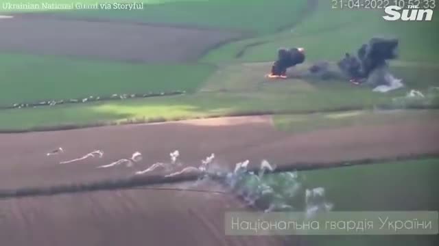 drone footage for UKRAIN helicopters strike