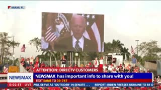 President Trump played a hilarious montage of Joe Biden's dementia moments at his rally in Miami.