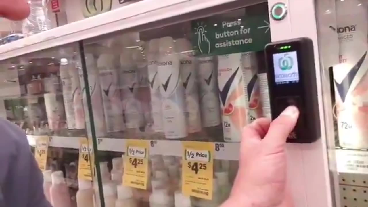 Austria Scan your fingerprint to buy deodorant or shampoo.mp4
