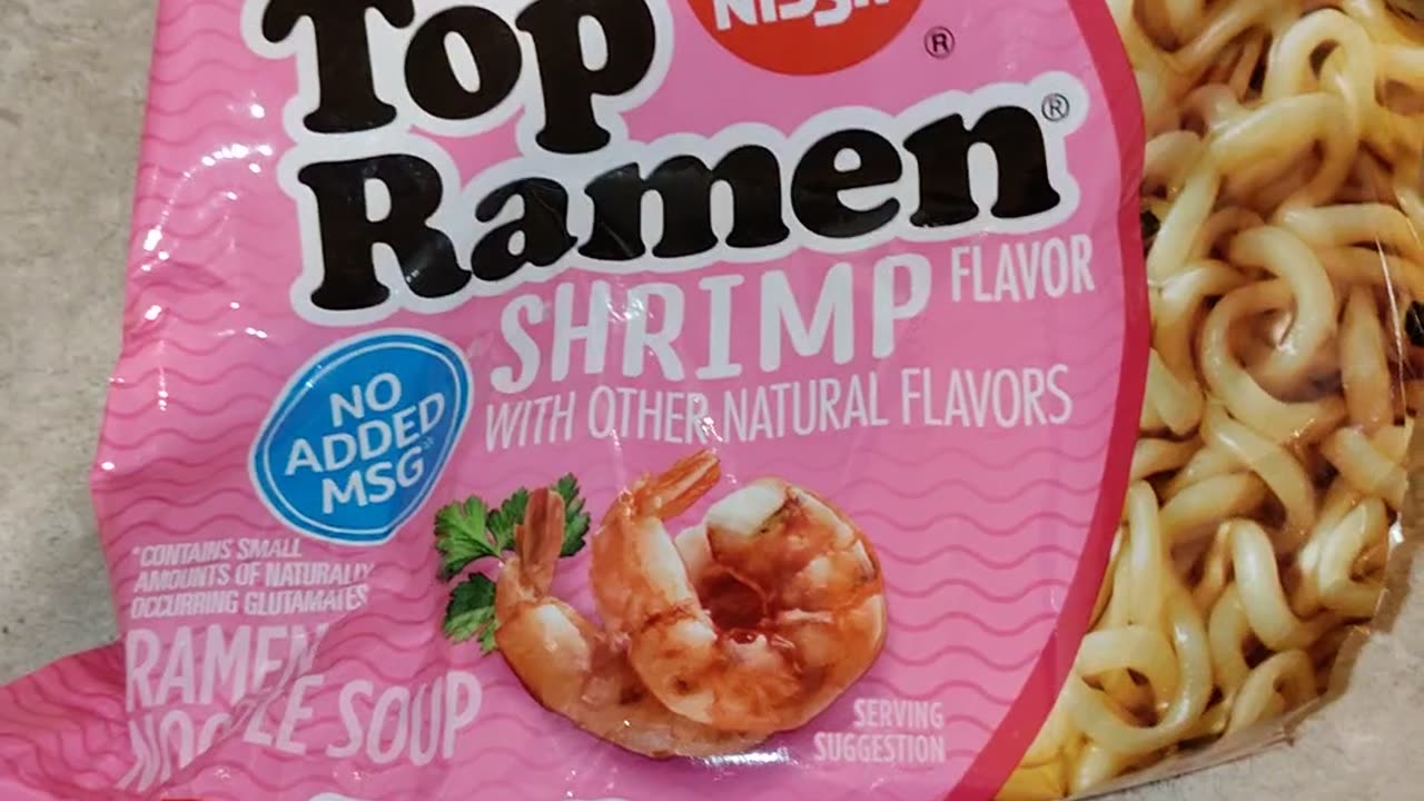 Eating Nissin Top Ramen Shrimp Flavor, Dbn, MI, 9/9/23