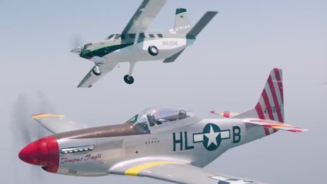 [a P-51 Mustang & Daher Kodiak 100]