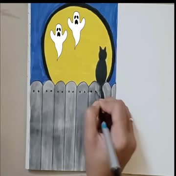 How To Draw A Halloween | How To Draw A Haunted Night | Its Halloween Night | Halloween Night