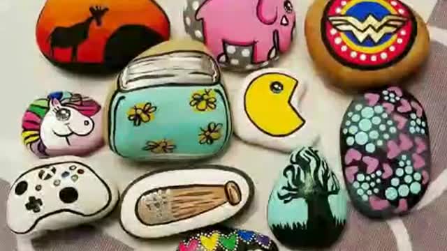 top 100+ stone rock painting pretty handmade rock stone painting ideas