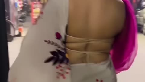 Back side without Bra Indian wife