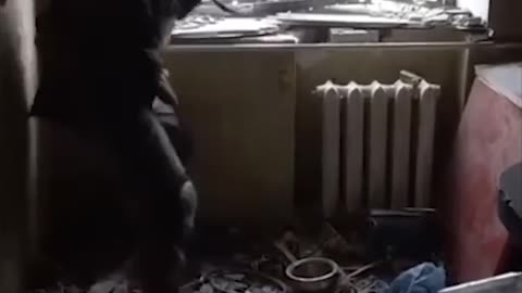 Ukranian soldier narrowly avoid a bullet