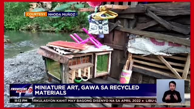 Miniature art, gawa sarecycled materials
