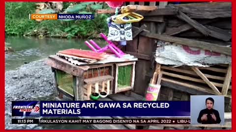 Miniature art, gawa sarecycled materials