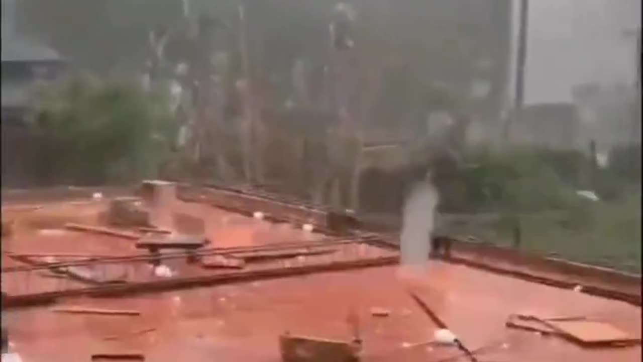 Tornado and hail over Guangzhou area in southern China The hail was the size of