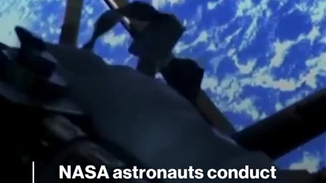 NASA astronauts conduct spacewalk outside the International Space Station