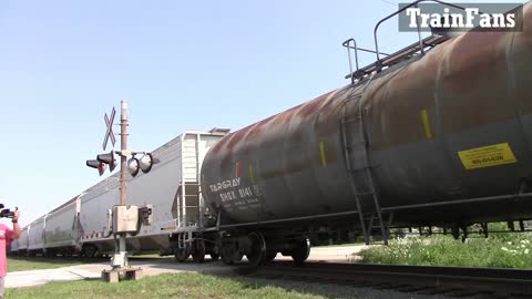 TRAIN 397 - CN 5759, CN 5649 & CN 2573 Engines Manifest Train Westbound In Ontario