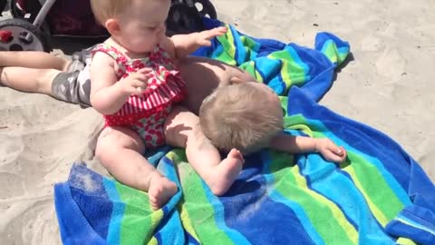 Funniest Babies on the Beach | Cute Baby Funny Moments