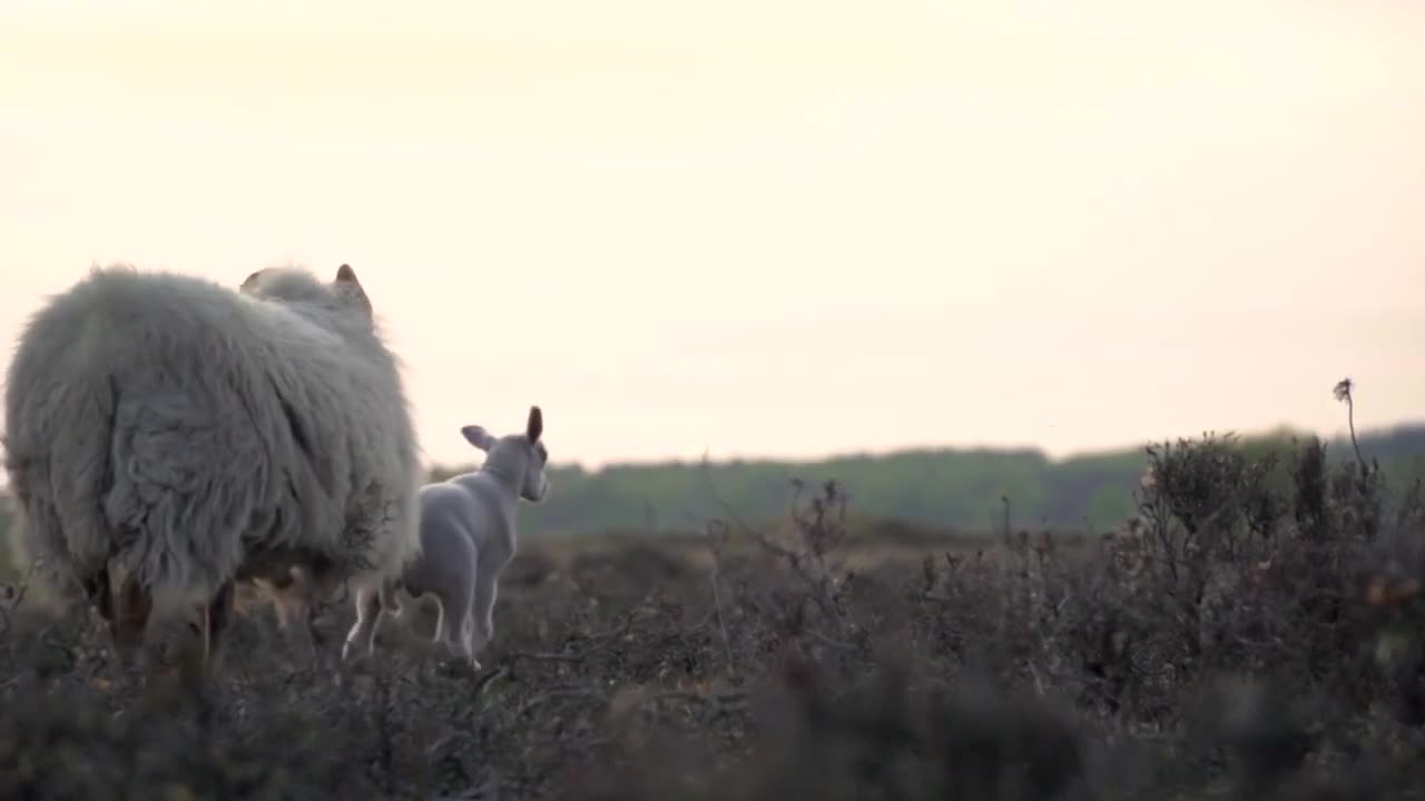 Baby Lamb having fun in Nature