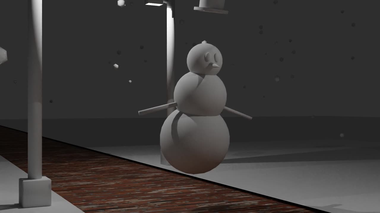 First Snowman Blender Render