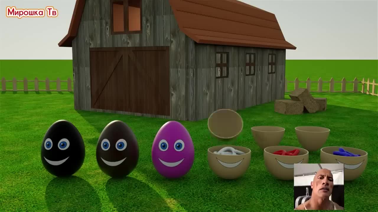 Baby content 100% | Learning Colors – Colorful Eggs on a Farm