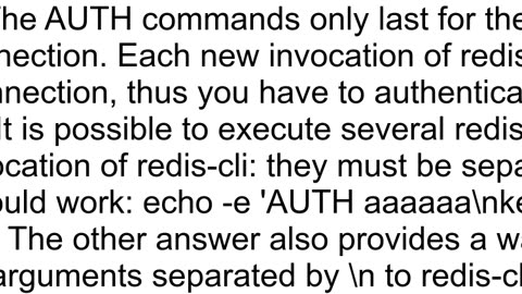 rediscli how to AUTH using password and issue a command