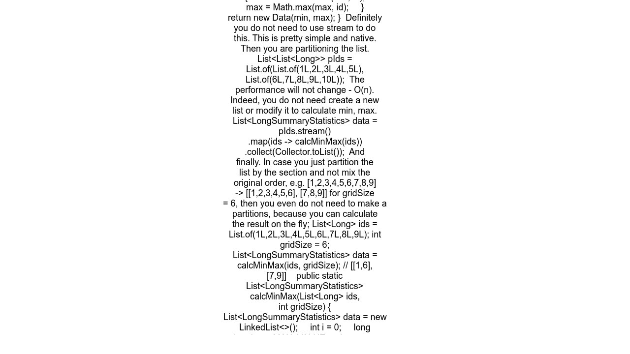 Efficient way of finding min and max of a list by partitioning