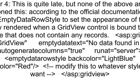 Gridview EmptyDataTextquotNo dataquot how to add style to the text 39No data39