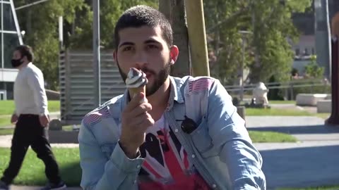 Blind Man Eating Ice Cream Funny Prank