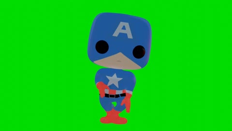 Captain america dance on green background.