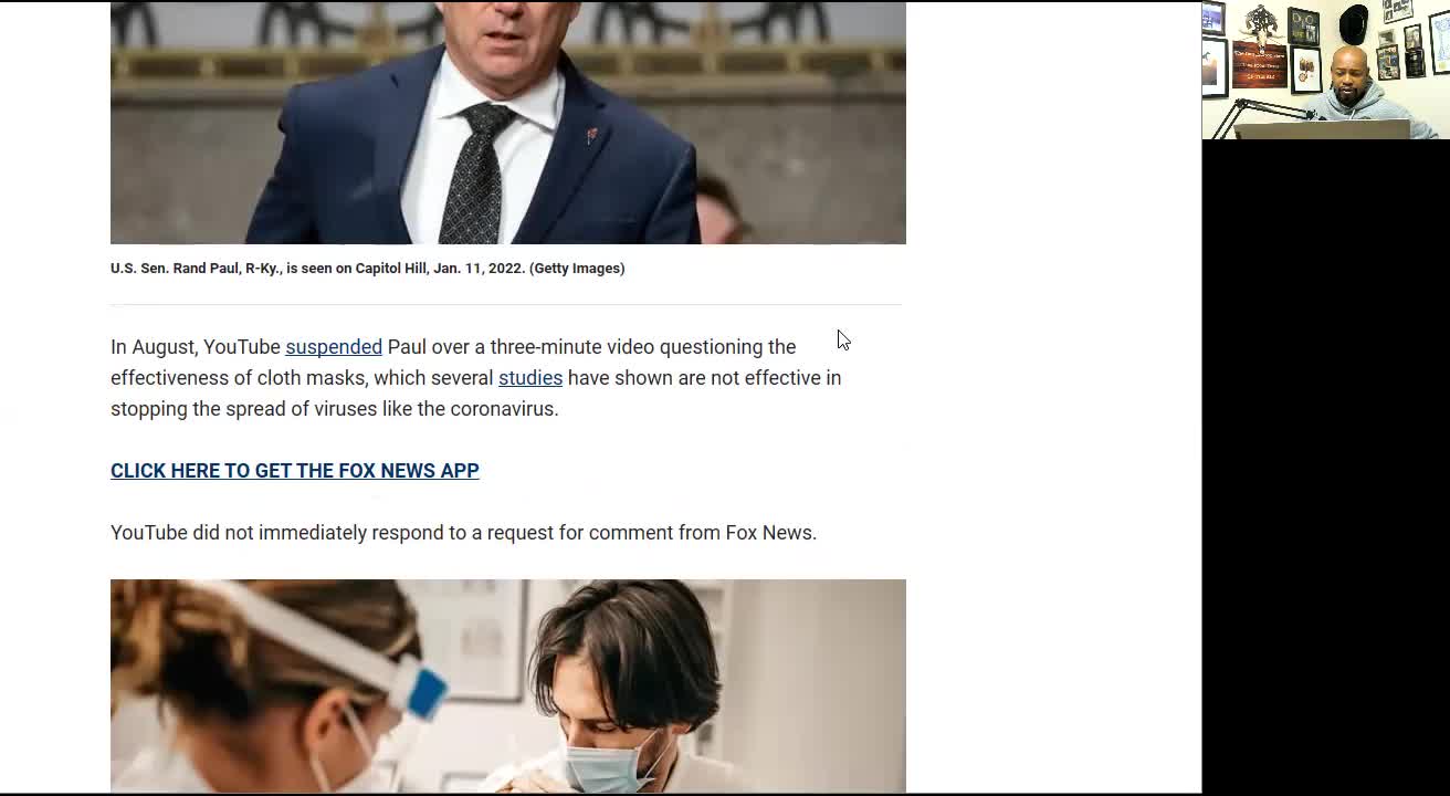 Senator Rand Paul ask if YouTube will kiss his ass!