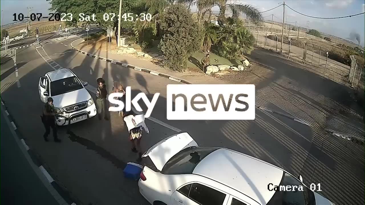 Israel war with hamas cctv footage