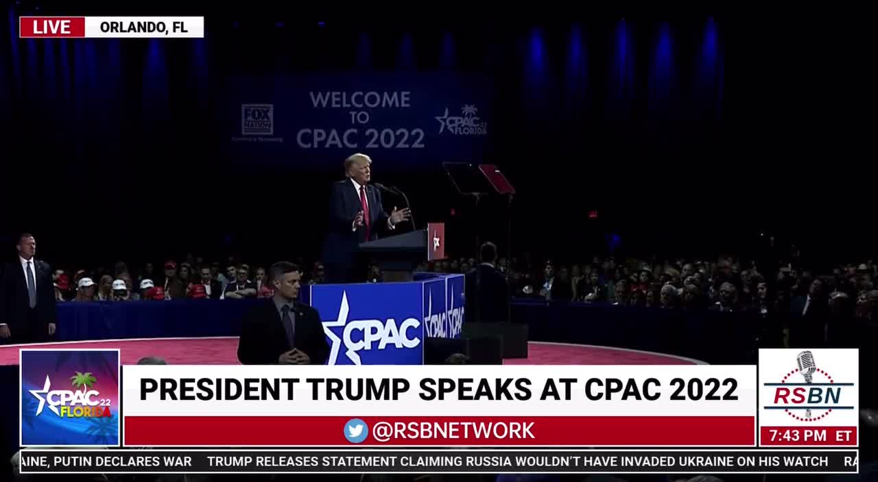 President Trump talks about the Crime of the Century on CPAC 2022