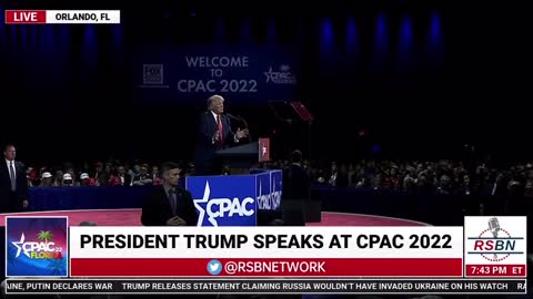 President Trump talks about the Crime of the Century on CPAC 2022