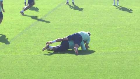 Moment: Casemiro nearly wipes out Richarlison with wild tackle in Brazil training | 2022 World Cup