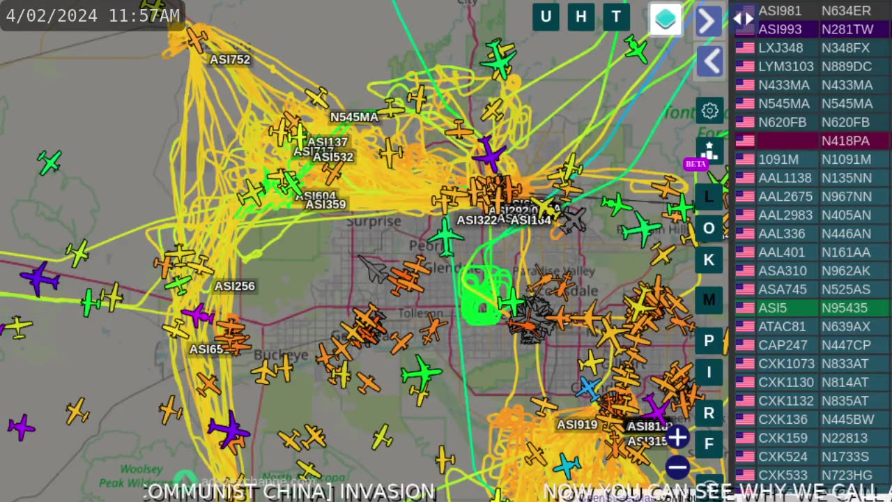 Bird Nazi Pac China Gang Bang Arizona Apr 2nd 2024 - N3044U N424PA N545MA N95435 N821PA N428PA N921PA